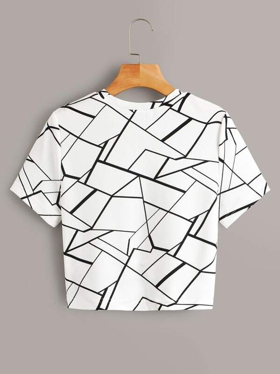 ZIGZAG WHITE SHORT T-SHIRT