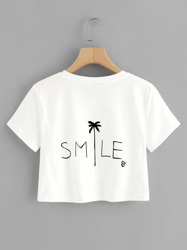 SMILE WHITE SHORT T-SHIRT